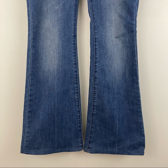ANTHROPOLOGIE Silence + Noise Dark Denim High Rise Flare Jeans Sz 27 - Picture 4 of 10